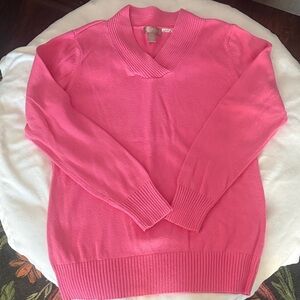 White Stag Bright Pink V-Neck Sweater